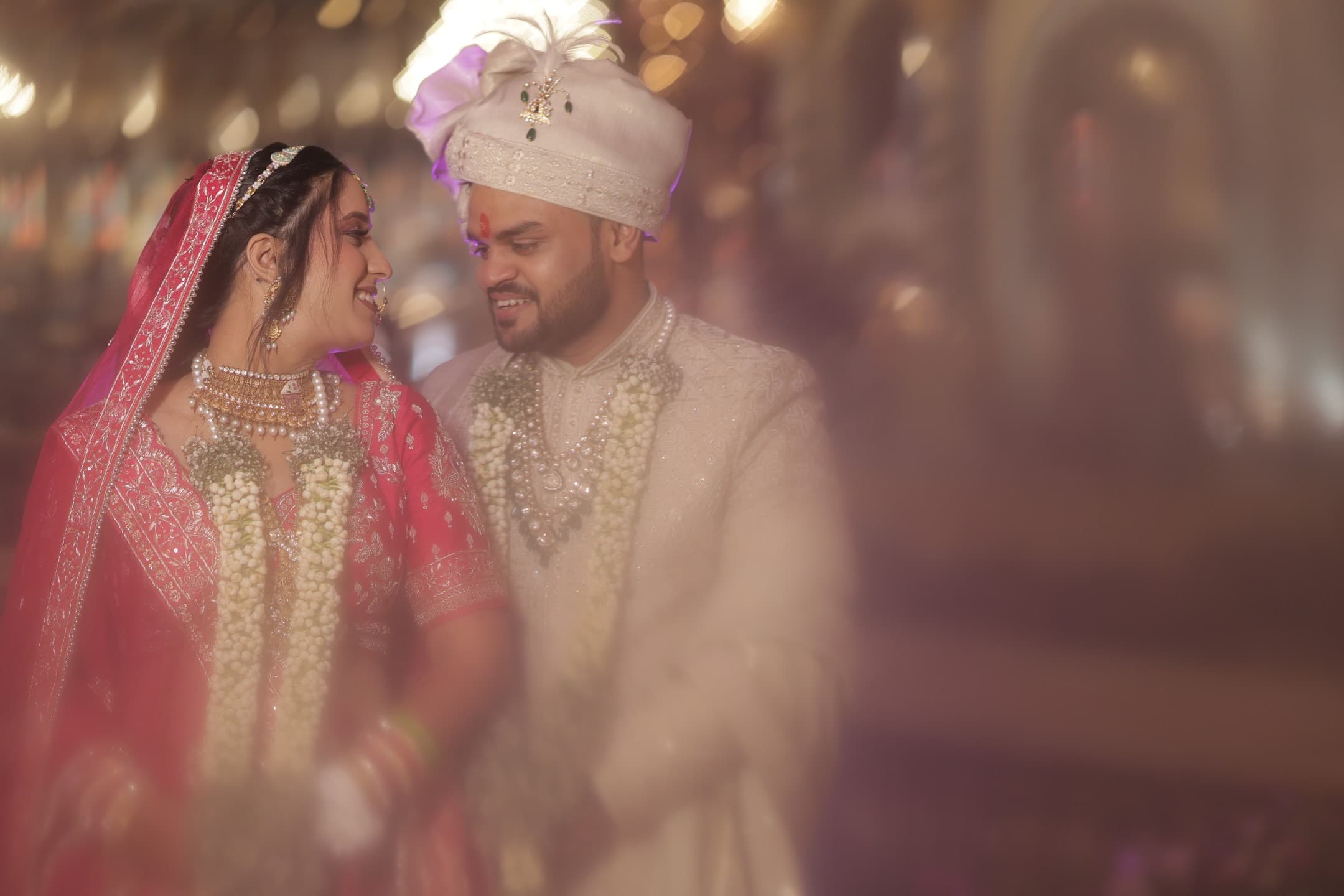 Shagun and Arjun sharing a quiet moment at the wedding